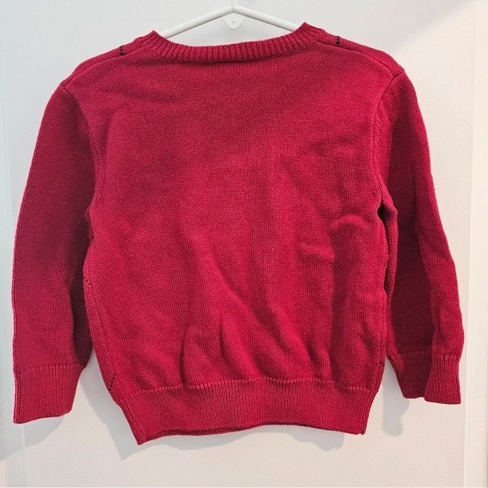 Gymboree Red Argyle V-Neck Sweater 2T Cotton Acrylic Blend‎ Kids